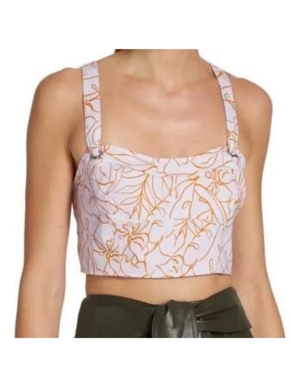 Jonathan Simkhai Lupine Painted Floral Tropical Crop Top